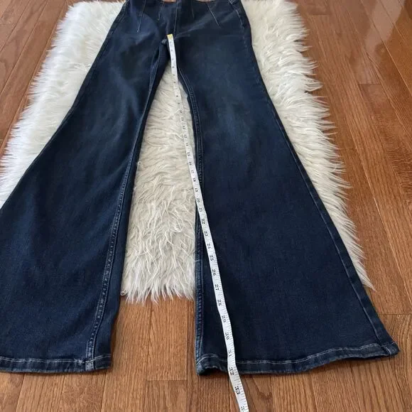 Free People We The Free Jayde Flare Jeans Dark Wash Womens Size 26 Boho Festival - Picture 10 of 15